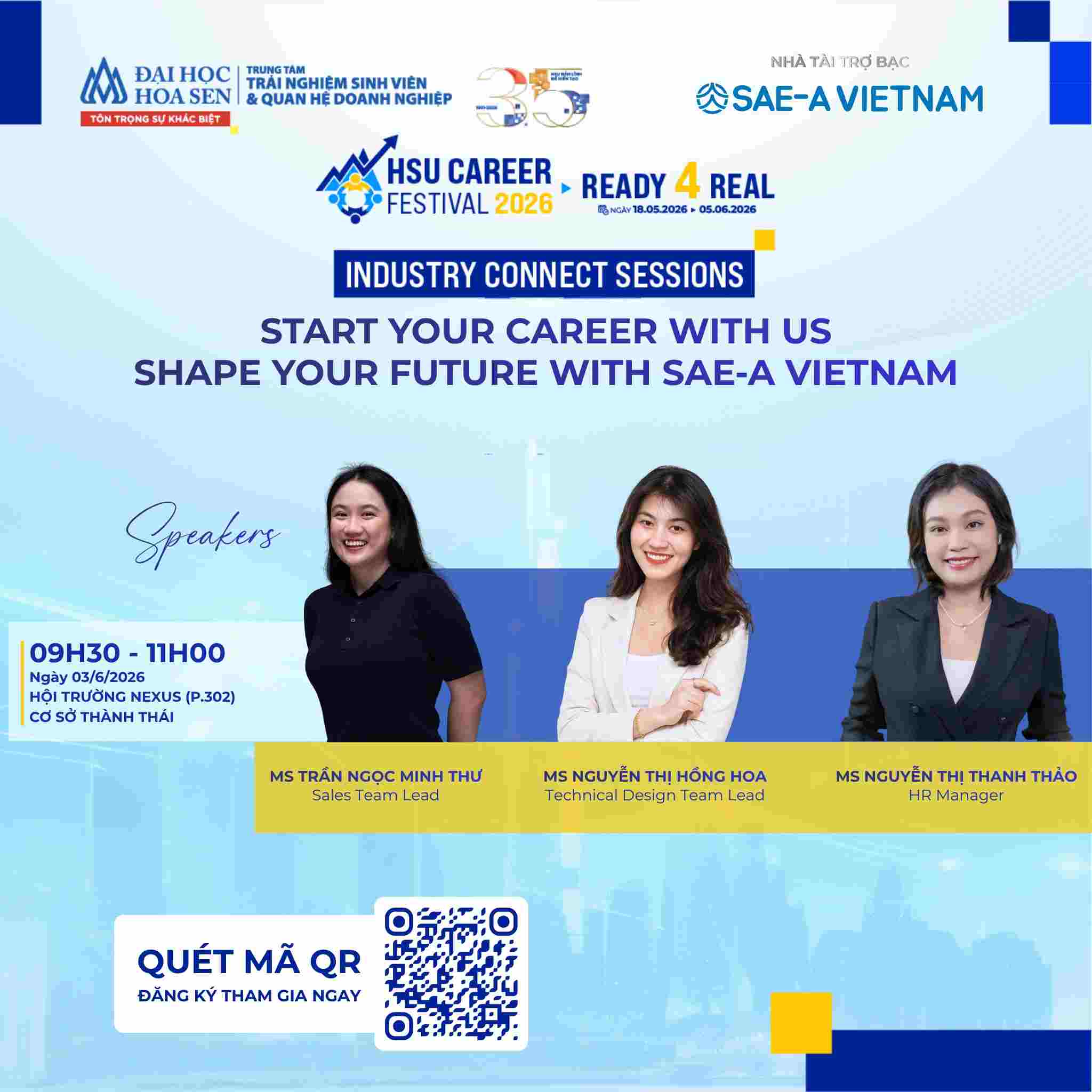 Industry connect session: Khởi đầu sự nghiệp toàn cầu cùng chuyên gia Sae - A Việt Nam