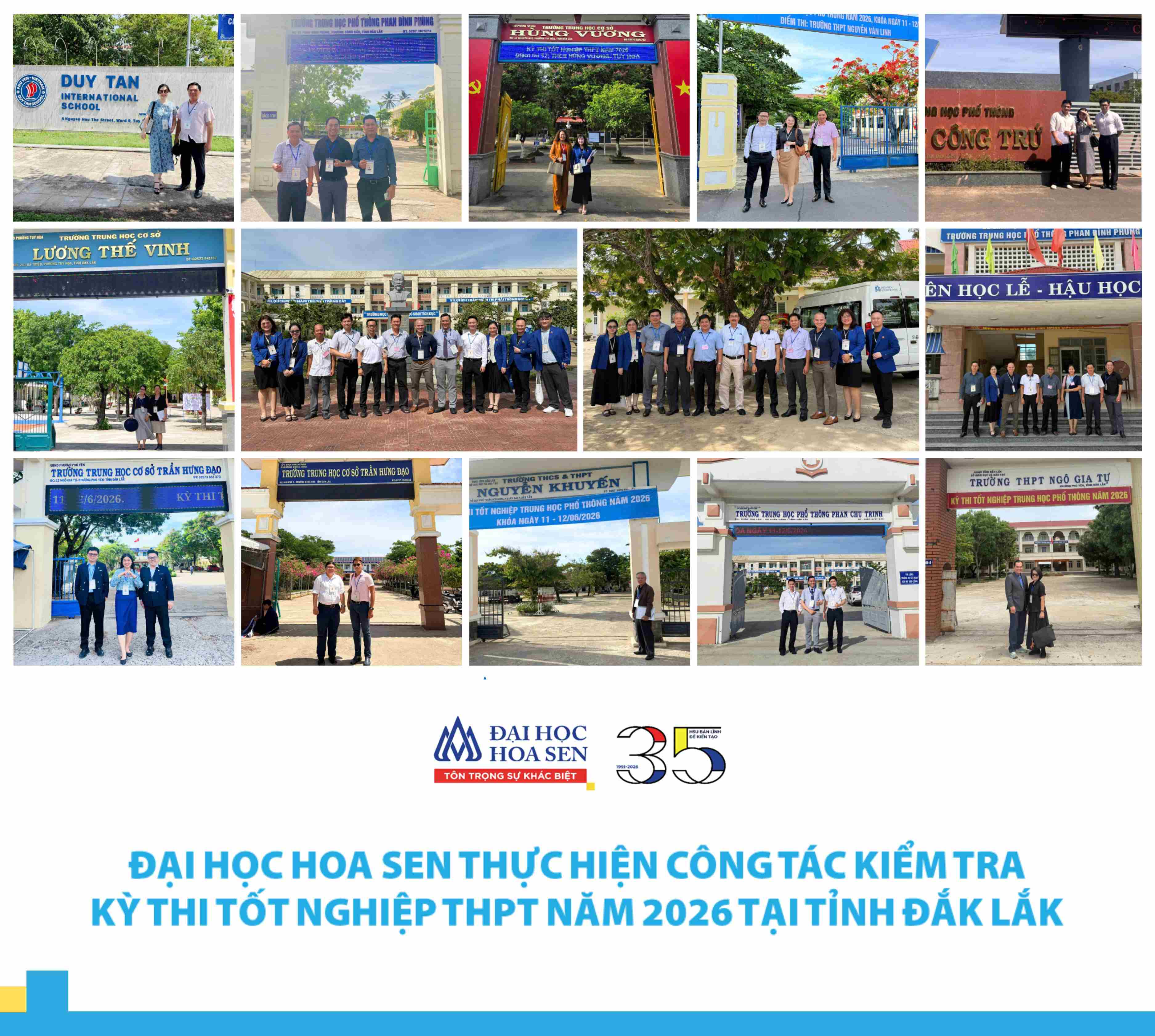 Thầy cô HSU tham gia công tác kiểm tra Kỳ thi tốt nghiệp THPT năm 2026 tại tỉnh Đắk Lắk
