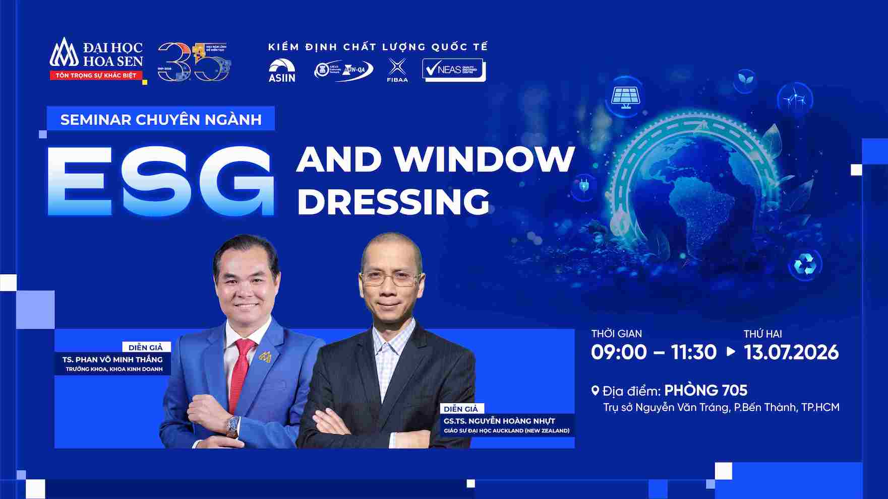 Seminar “ESG and Window Dressing”: Cập nhật xu hướng nghiên cứu về phát triển bền vững và kinh tế tuần hoàn
