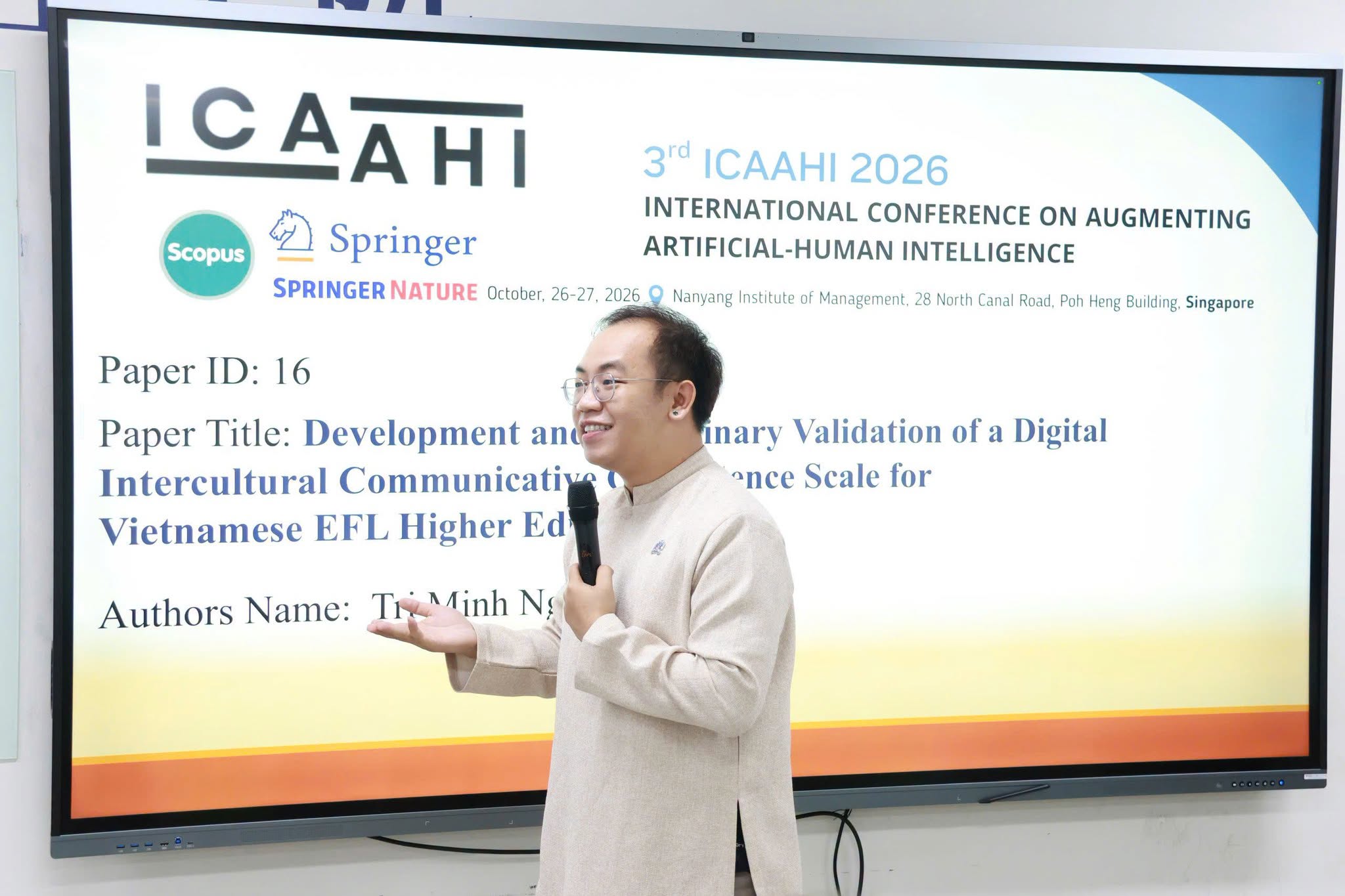 Giảng viên HSU mang nghiên cứu về AI trong giáo dục đến Hội thảo quốc tế ICAAHI 2026